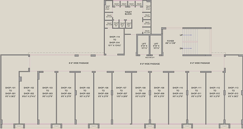 Floor Plan of Kedaram Trade Centre in Gita Mandir, Ahmedabad - Image 343646