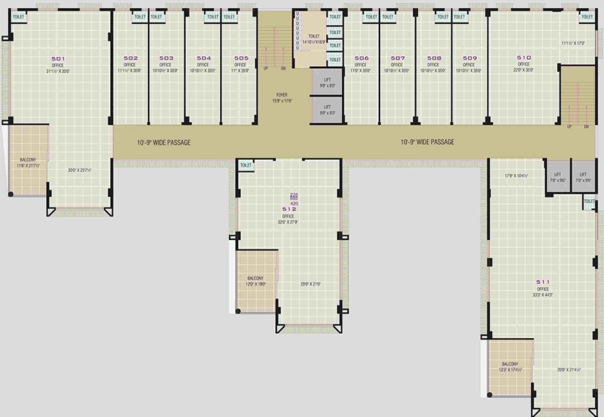 Floor Plan of Kothiya K Star Business Hub in Nava Naroda, Ahmedabad - Image 351604