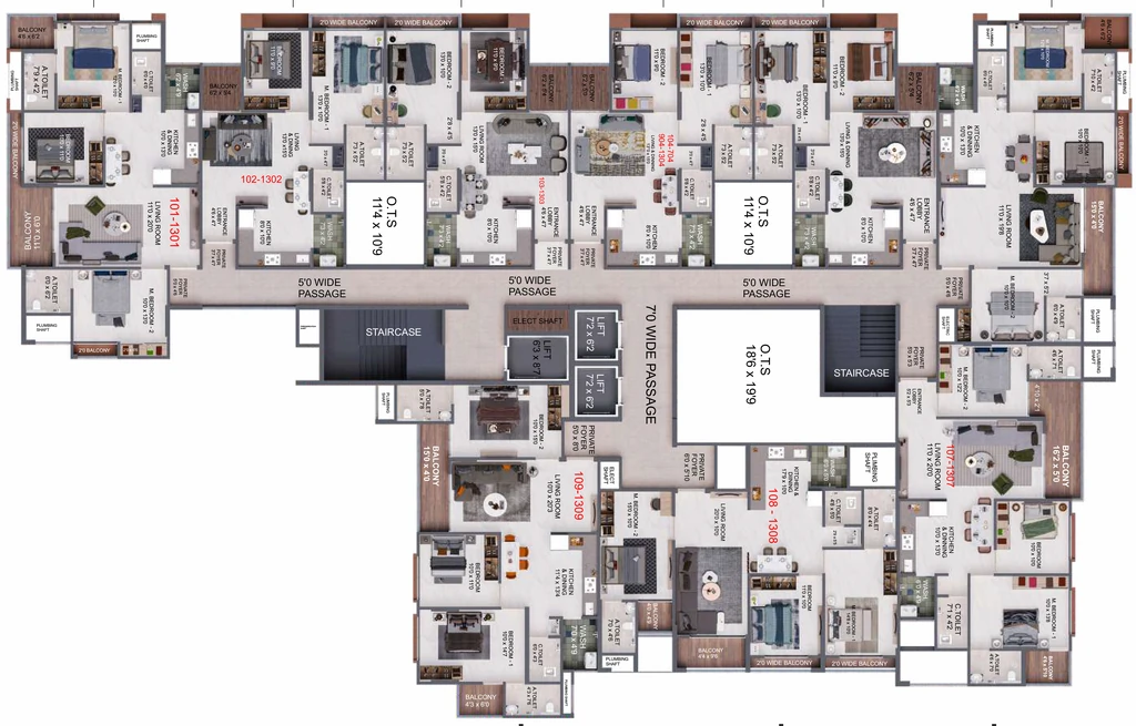 Floor Plan of Apex Vedantaa in Moshi, Pune - Image 343723