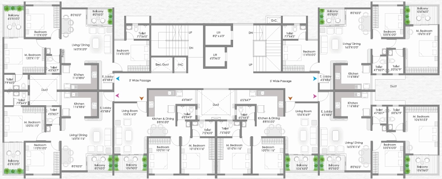 Floor Plan of AR Amora in Wakad, Pune - Image 343745