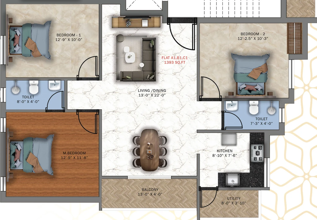 3 BHK Flat in Traventure Senthur in Saligramam, Chennai - Image 886164