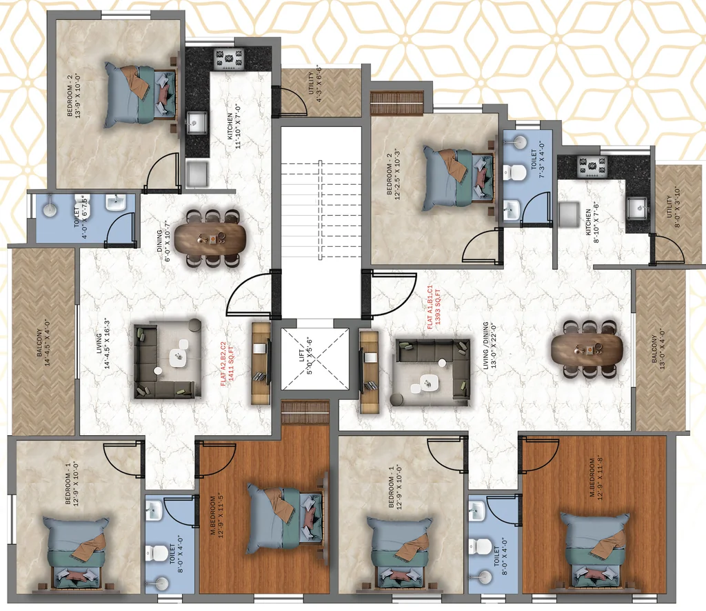 Floor Plan of Traventure Senthur in Saligramam, Chennai - Image 344842