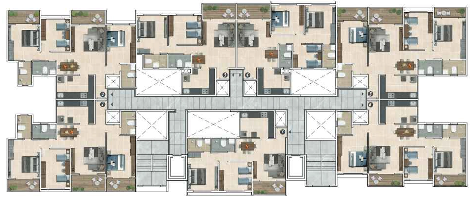 Floor Plan of kakade paradise in Wanowrie, Pune - Image 344994
