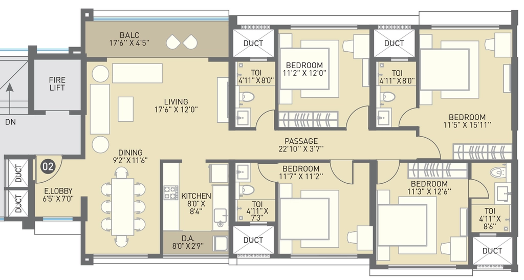 4 BHK Flat in Neelsidhi The Luxe in Shivaji Nagar, Pune - Image 905283
