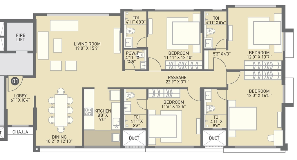 4 BHK Flat in Neelsidhi The Luxe in Shivaji Nagar, Pune - Image 905284