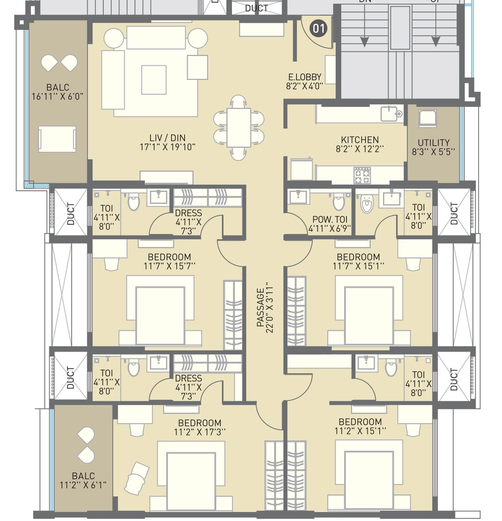 4 BHK Flat in Neelsidhi The Luxe in Shivaji Nagar, Pune - Image 905285