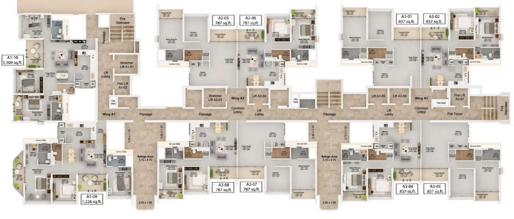 Floor Plan of Harivishva Skyfinia Phase 1 in Tathawade, Pune - Image 345218