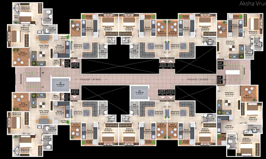 Floor Plan of Aksha Vrundavan 3 in Chikhali, Pune - Image 345275