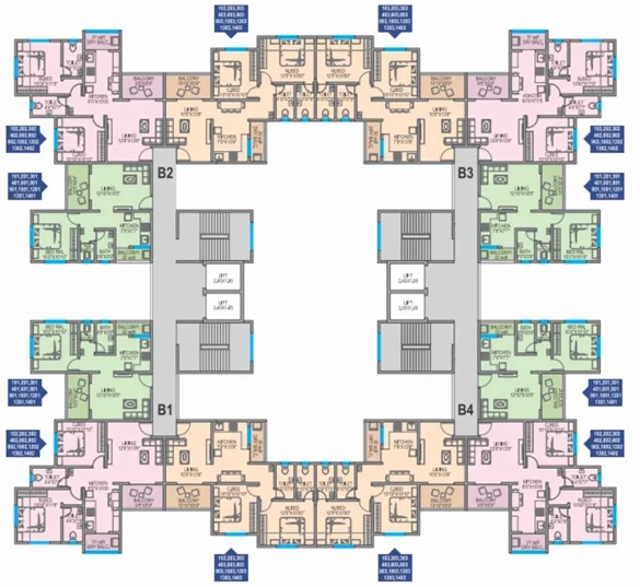 Floor Plan of Gurukrupa Primerose in Ambegaon, Pune - Image 345357