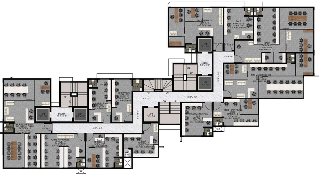 Floor Plan of Commercial Zee Manubharati in Andheri West, Mumbai - Image 345481