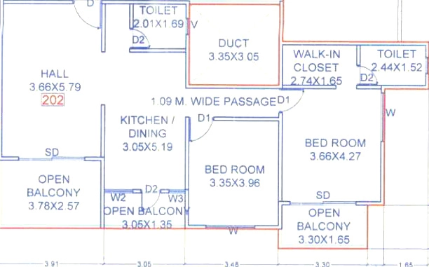 2 BHK Flat in Moonlight Melliza Towers in Mundhwa, Pune - Image 886697