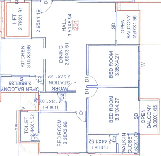 3 BHK Flat in Moonlight Melliza Towers in Mundhwa, Pune - Image 886698