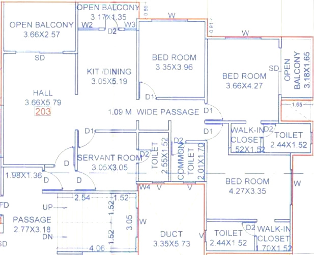3 BHK Flat in Moonlight Melliza Towers in Mundhwa, Pune - Image 886699