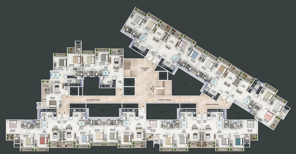 Floor Plan of Silver Queenstown in Moshi, Pune - Image 346021