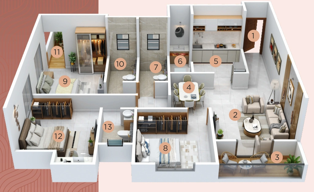 3 BHK Flat in Skyrise Skyscape in Lohegaon, Pune - Image 886745
