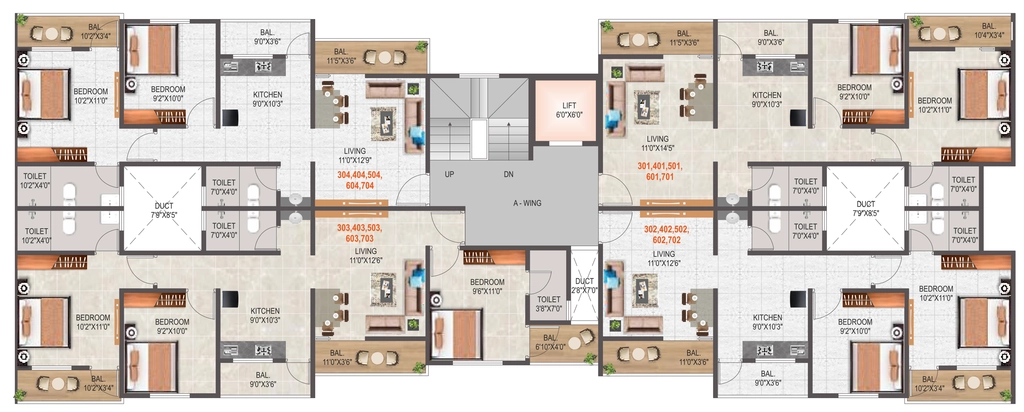 Floor Plan of Kalpdeep Austin Tower in Charholi, Pune - Image 346271