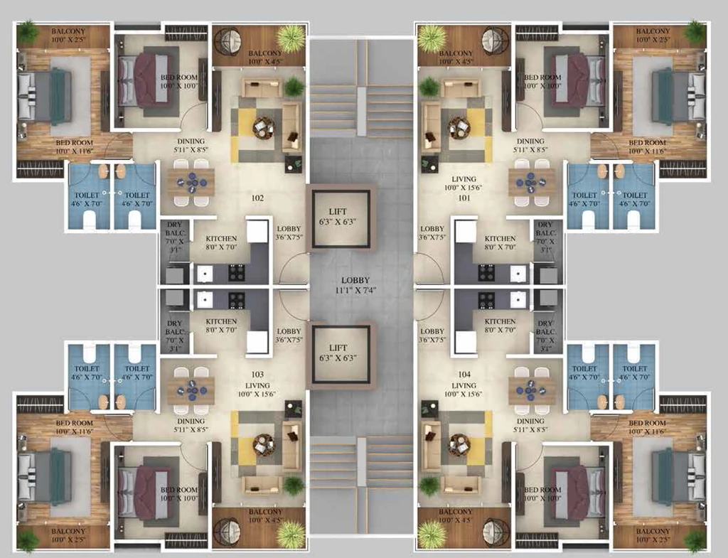 Floor Plan of Karma Tierra in Wagholi, Pune - Image 346306