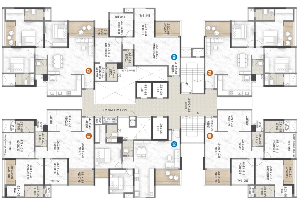 Floor Plan of Millennium Samriddhi in Punawale, Pune - Image 346567