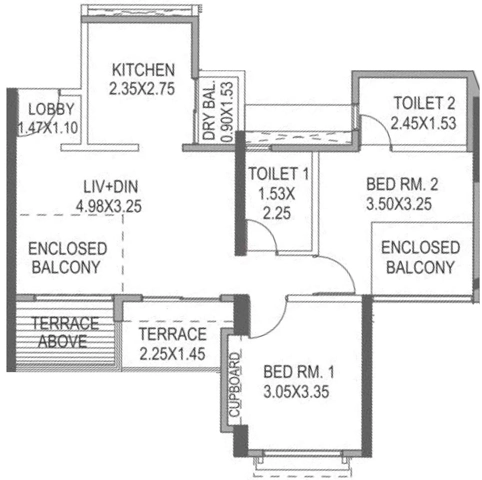 2 BHK Flat in Paranjape The Highlands in Bhugaon, Pune - Image 887389