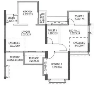2 BHK Flat in Paranjape The Highlands in Bhugaon, Pune - Image 887390