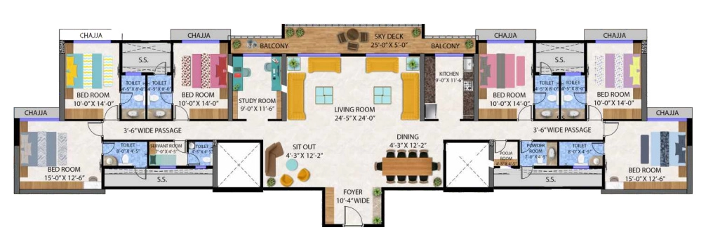 6 BHK Flat in Arihant Aleenta in Vashi, Navi Mumbai - Image 887404
