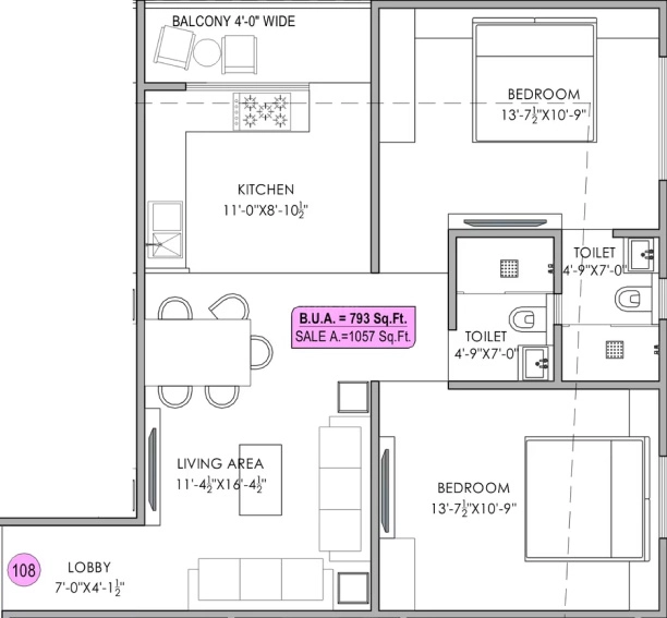 2 BHK Flat in Ecoworld in Vaishali Nagar Extension, Jaipur - Image 914503