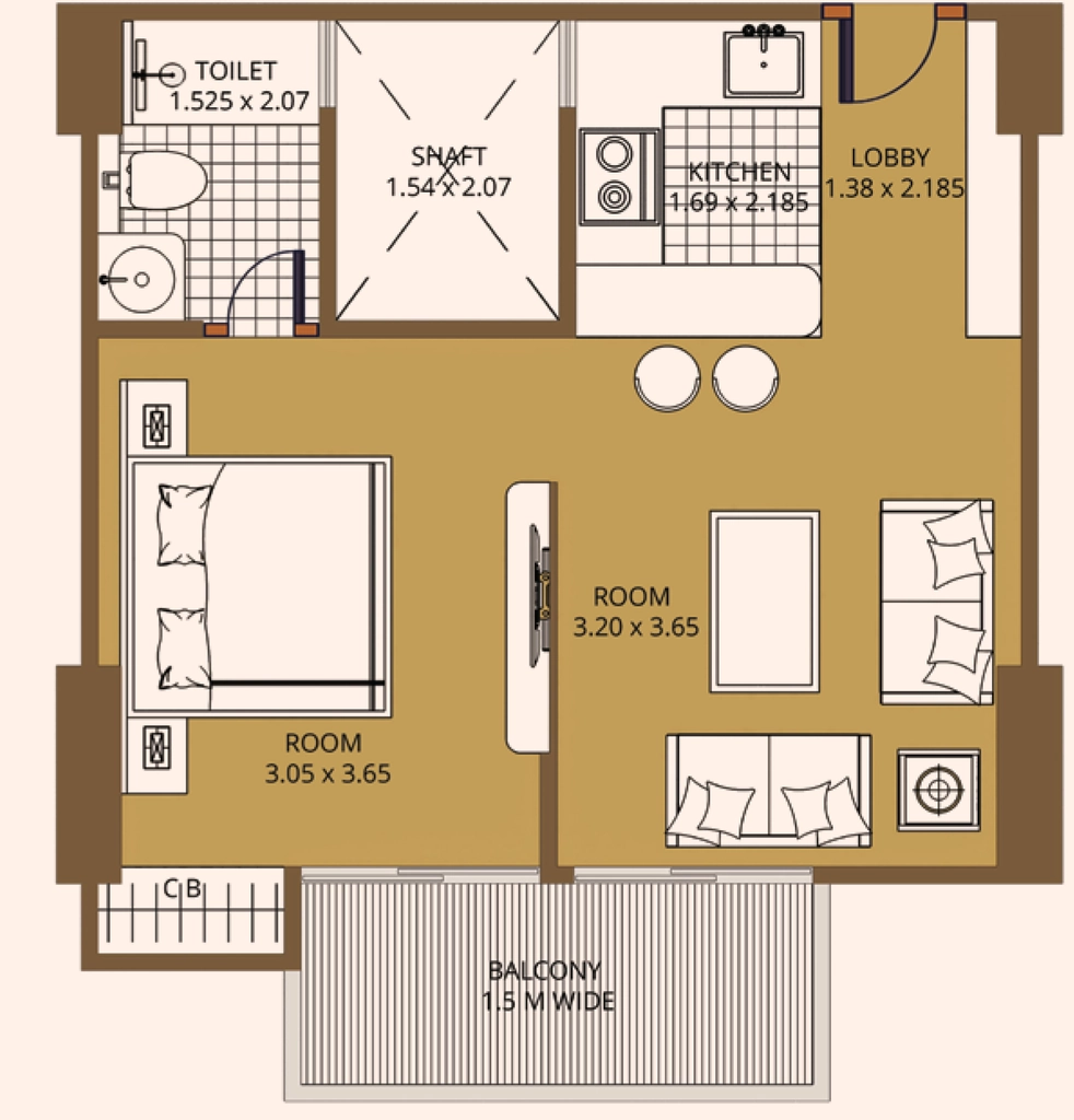 1 BHK Flat in Purvanchal Sunbliss in Yamuna Expressway, Greater Noida - Image 887462