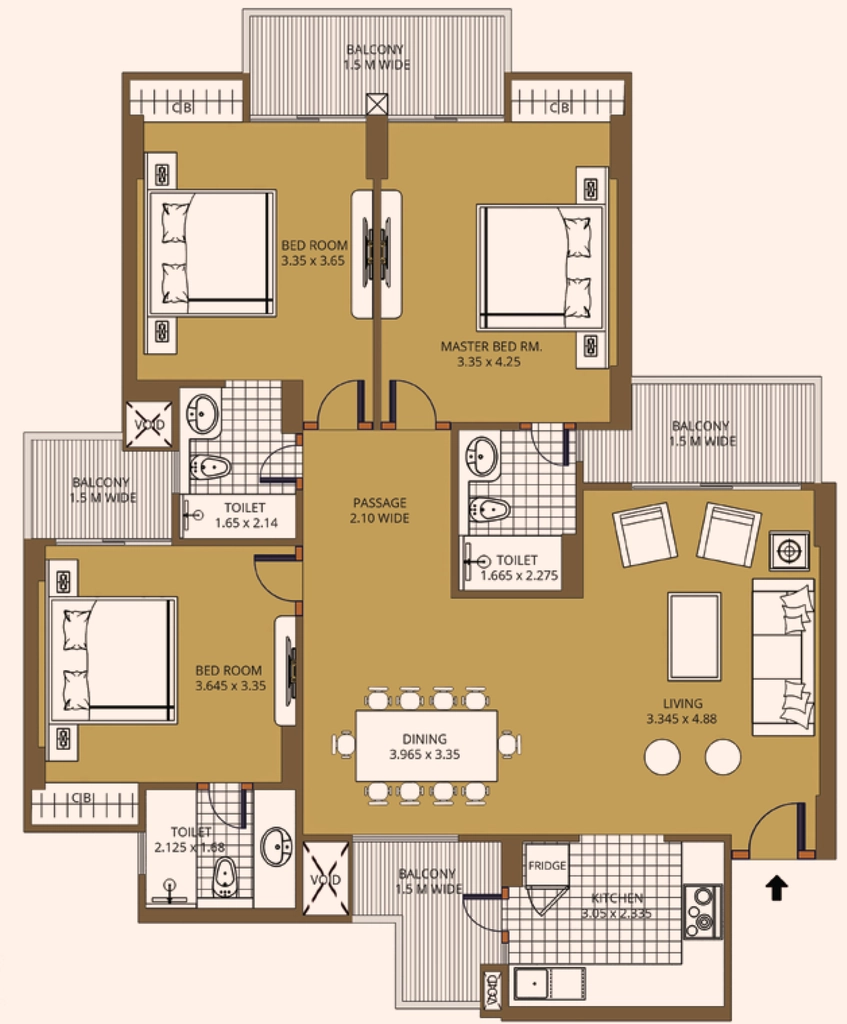 3 BHK Flat in Purvanchal Sunbliss in Yamuna Expressway, Greater Noida - Image 887463