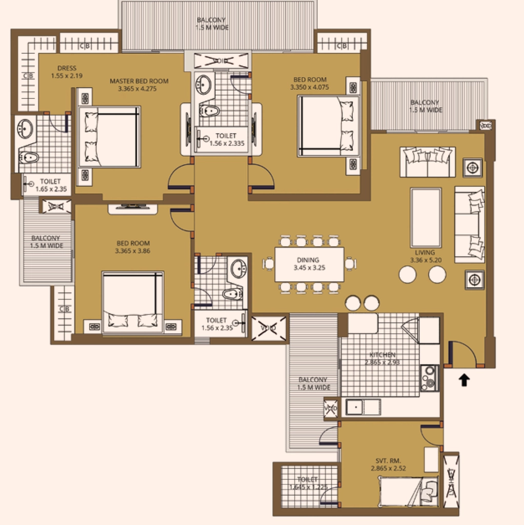 3 BHK Flat in Purvanchal Sunbliss in Yamuna Expressway, Greater Noida - Image 887464