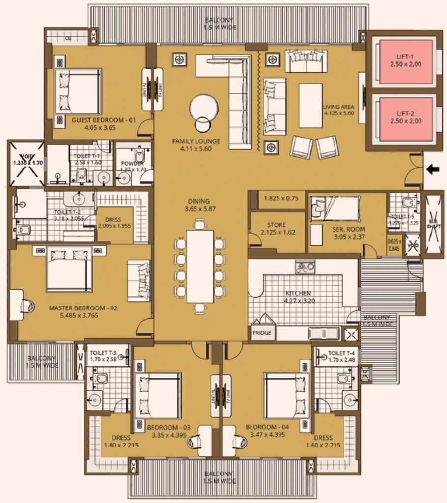 4 BHK Flat in Purvanchal Sunbliss in Yamuna Expressway, Greater Noida - Image 887466