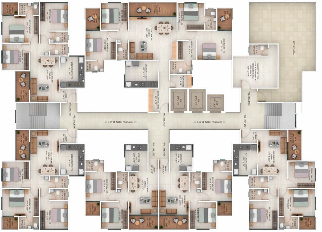 Floor Plan of Santiago Genesis A7 in Charholi, Pune - Image 347686