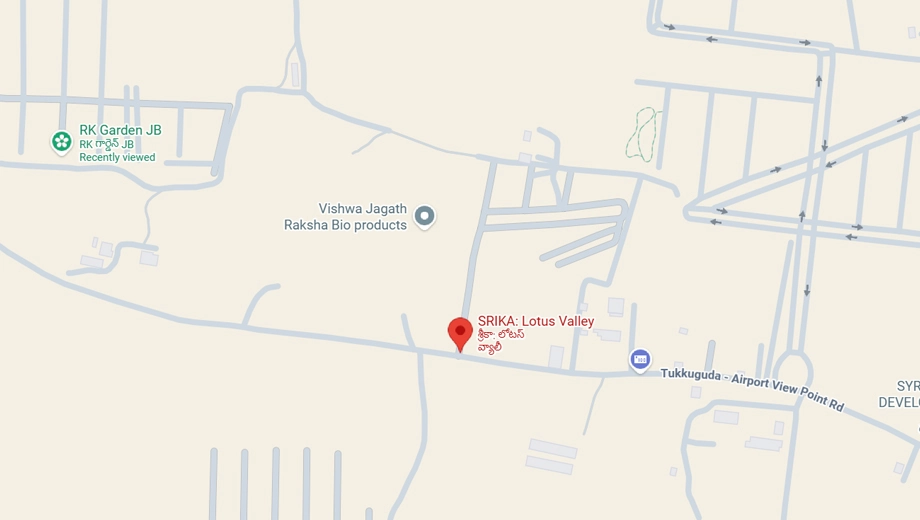 Location of Srika Lotus Valley in Tukkuguda, Hyderabad - Image 347769
