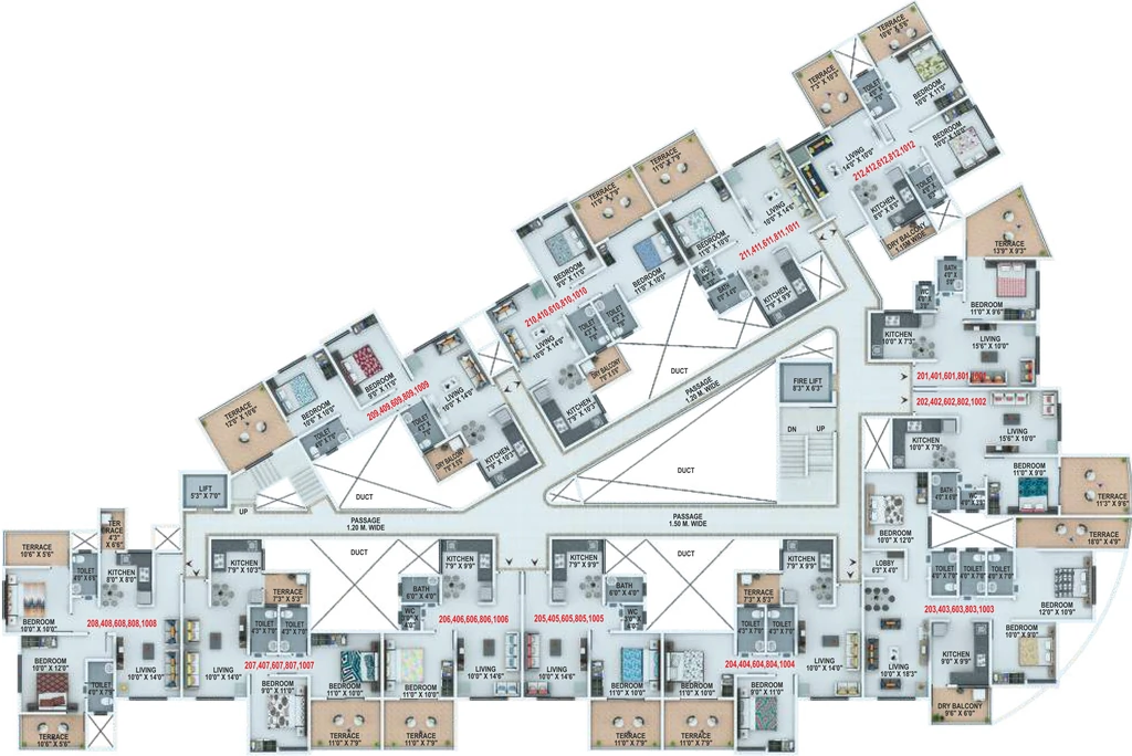 Floor Plan of Krushnarang Ventila Park in Bopkhel, Pune - Image 348234