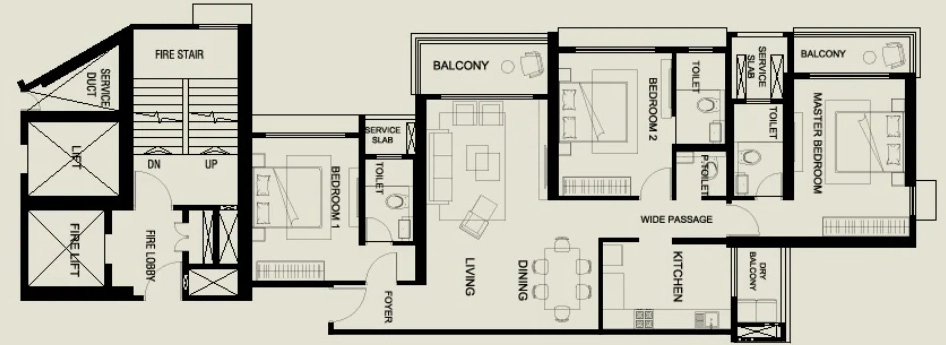 3 BHK Flat in Supreme Towers Phase 1 in Mundhwa, Pune - Image 887977