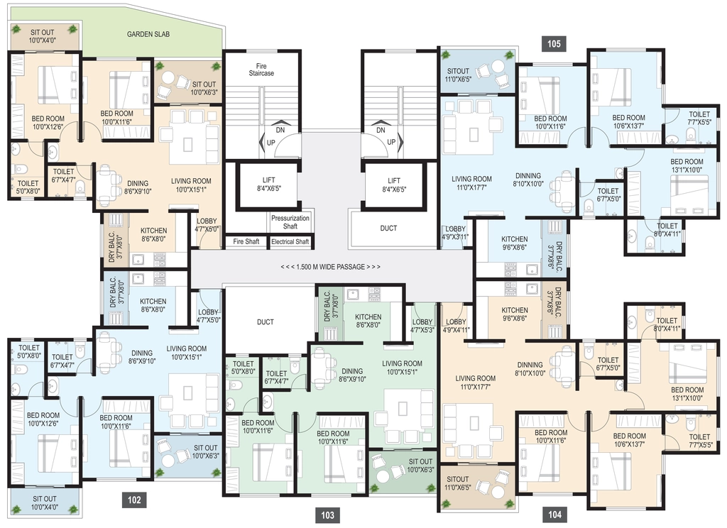 Floor Plan of Trimurti The Rise in Dhayari, Pune - Image 348452