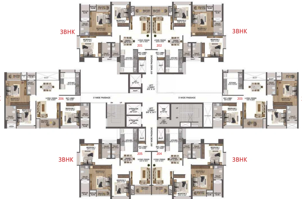 Floor Plan of Vyom Sigma Avinea in Hadapsar, Pune - Image 348582