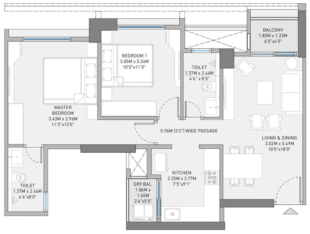 2 BHK Flat in Birla Evam Phase 1 in Manjari Khurd, Pune - Image 888041