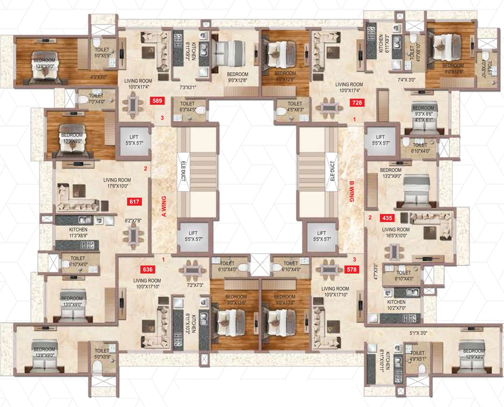 Floor Plan of Kush Symphony in Mulund West, Mumbai - Image 348757