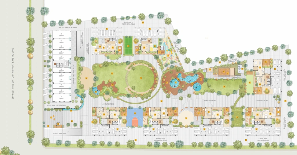 Master Plan of Commercial Vinayak Courtyard in Raysan, Gandhinagar - Image 348958