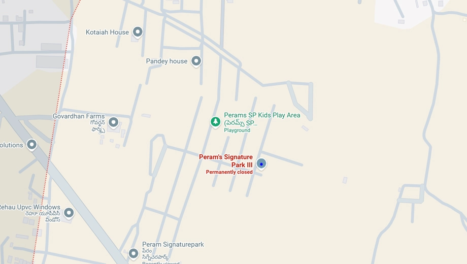 Location of Perams Aditya Signature Park 3 in Medachal, Hyderabad - Image 349297