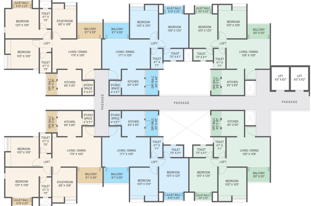 Floor Plan of Krisala 41 Cosmo in Tathawade, Pune - Image 349983
