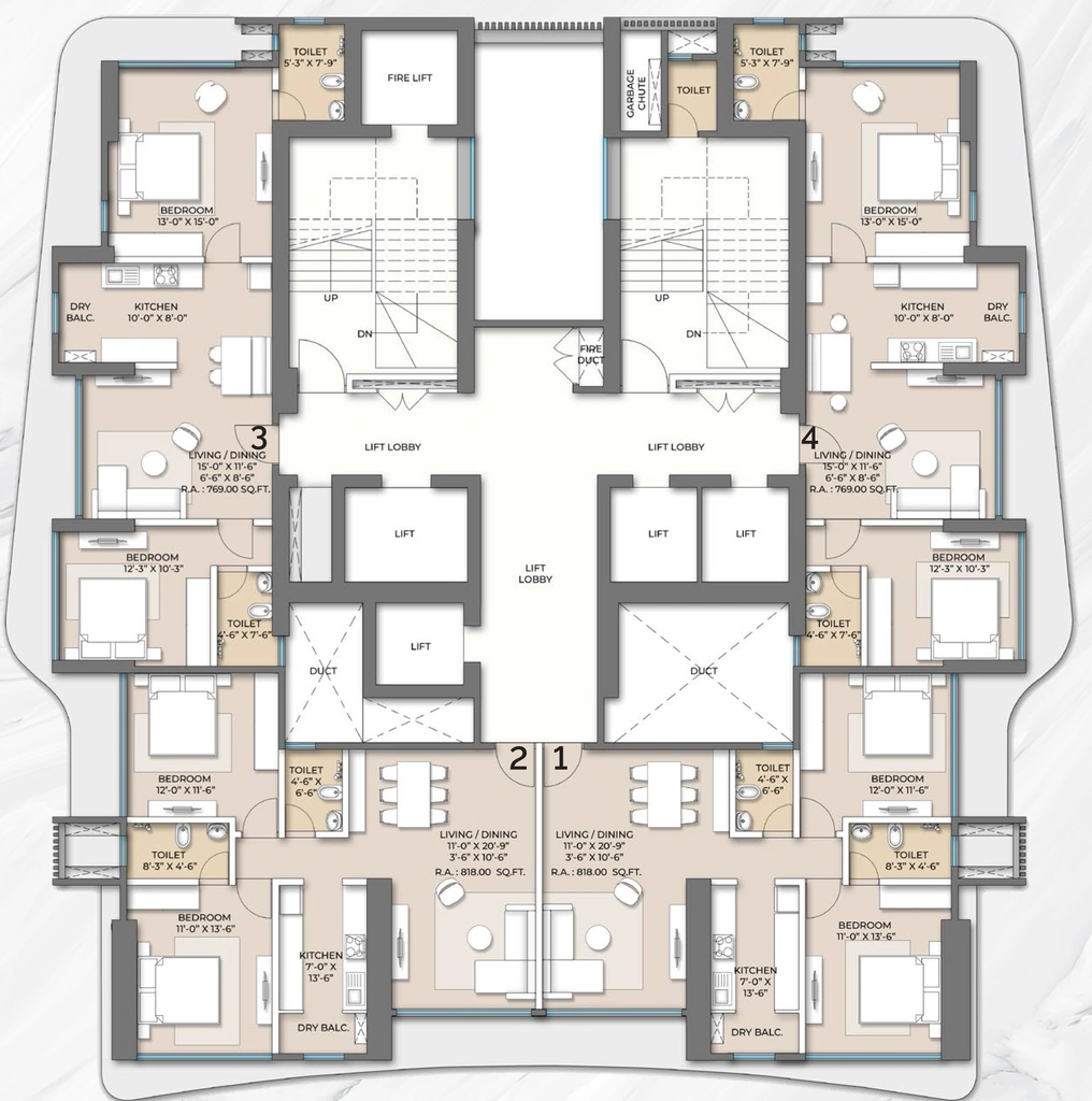 Floor Plan of Sigma Garnet in Dadar West, Mumbai - Image 350128
