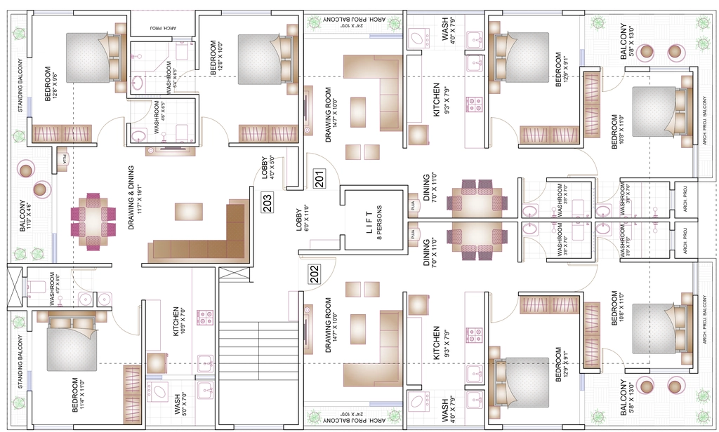 Floor Plan of WH Residence in Khamla, Nagpur - Image 350154