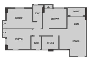 3 BHK Flat in Gangotri Identity in Dum Dum, Kolkata - Image 888904