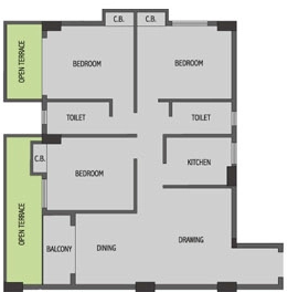 3 BHK Flat in Gangotri Identity in Dum Dum, Kolkata - Image 888906