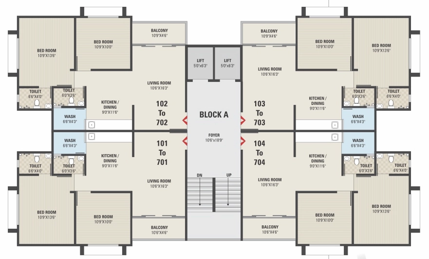 Floor Plan of Saral Residency in Gota, Ahmedabad - Image 350393