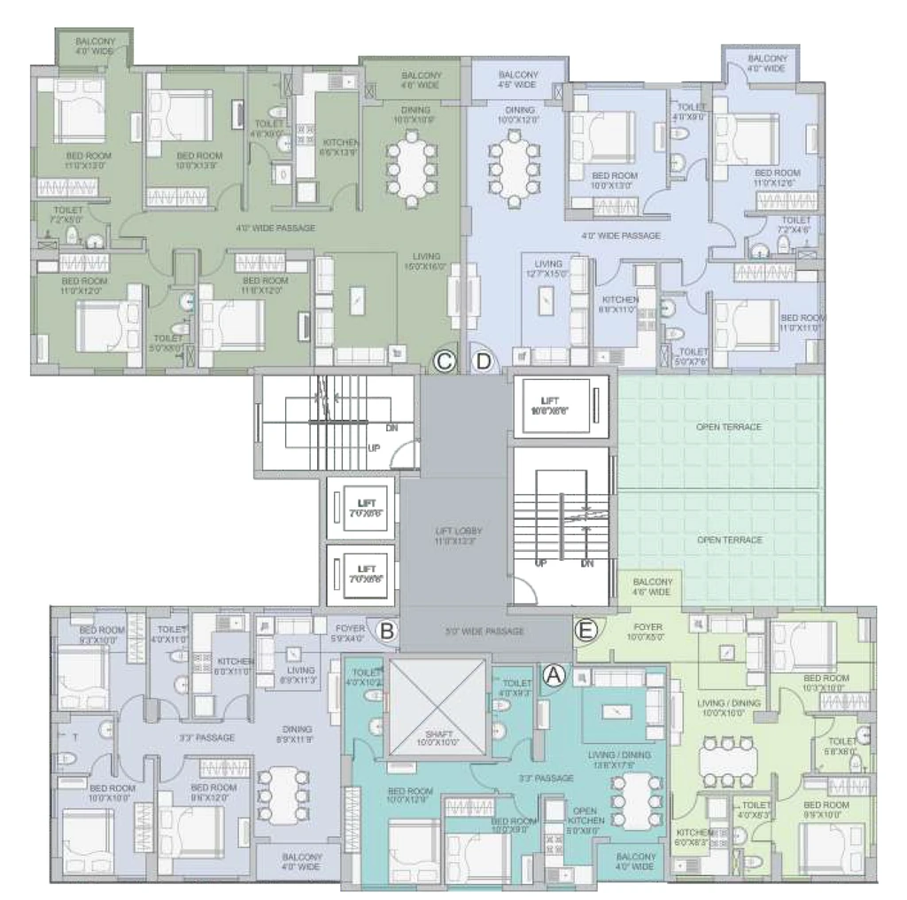 Floor Plan of Meridian Splendora in BT Road, Kolkata - Image 350450