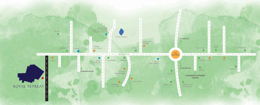 Location of Pragna Royal Retreat in Sangareddy, Hyderabad - Image 350549