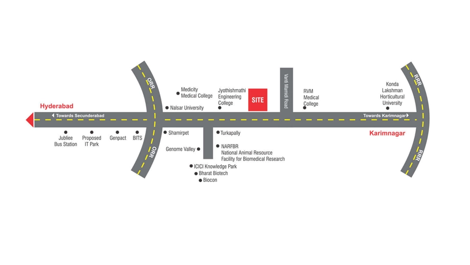 Location of Land Pragna Green Park in Shamirpet, Hyderabad - Image 350610