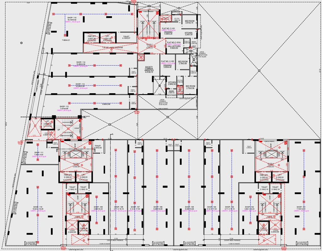 Floor Plan of Commercial Shivalik Park Lane in Ambawadi, Ahmedabad - Image 350712